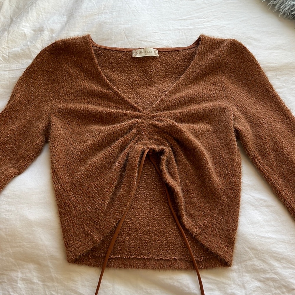 Altar’d State Medium long sleeve orange tie top